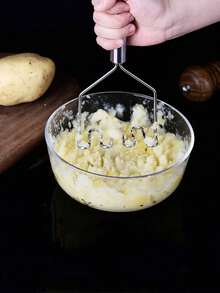 1pc Stainless Steel Potato Press, Potato Masher, Potato Pulp Extractor, Potato Pulp Press Tool, Potato Masher, Manual Vegetable And Fruit Masher For Pulp Extraction Tool - Multicolor - View 3