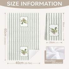MEMNUN 2 piezas Toallas de cocina estilo granja con estampado de hojas acuarela a rayas, patos & pollos, toallas de platos, toallas de mano, paños de cocina, 15.75*23.62in(40*60cm) paños de limpieza de microfibra suave y modernos, decoración del hogar, decoración de cocina, toallas de mano para cocinar & hornear, accesorios de cocina, lavables a máquina, suministros de limpieza, adecuados para cocina de restaurante, decoración festiva y regalo, todas las estaciones - Multicolor - View 3