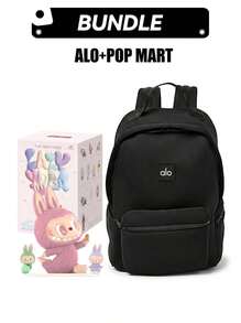 Alo+Pop Mart ALO Stow 女款戶外輕量背包 & The Monsters 懶洋洋瑜伽系列公仔密封盒超值組合套裝，100%正品，盲盒，收藏公仔，神秘盒，適合兒童與收藏家的完美禮物，度假日禮物（盲盒內部材質：乙烯基，非絨毛填充） - 彩色 - 查看 1