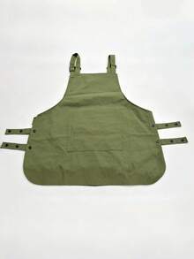 1pc Adjustable Apron, Sleeveless Kitchen Apron For Summer, Reversible, Water-Resistant, Oil-Proof, Durable Work Wear - Khaki Green-1pc - View 10
