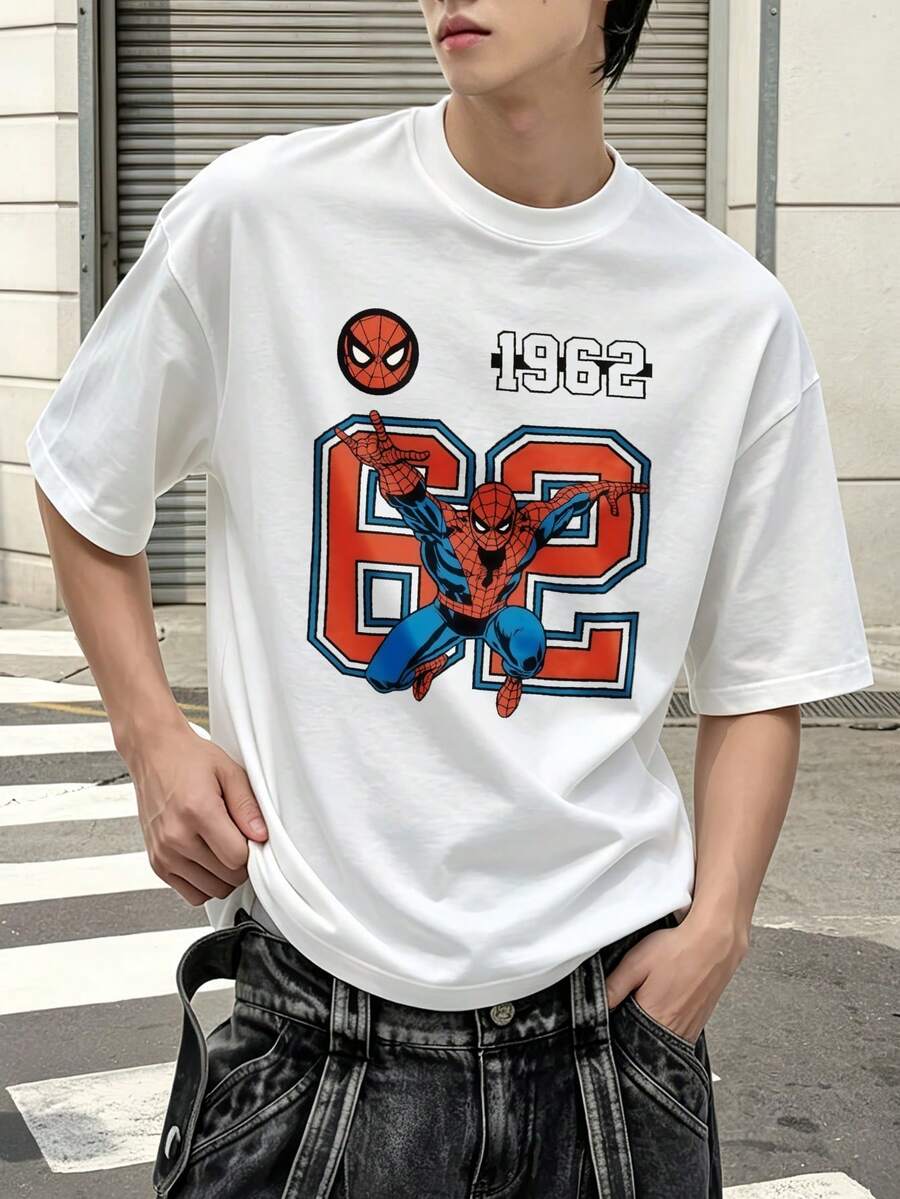 T-shirt graphique Marvel Comics Spider-Man 1962 numéro 62, 100 % coton, vêtements homme, t-shirts, tenues d'été, série Marvel, cadeaux pour homme, streetwear - Blanc - Voir 1