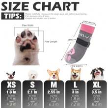 Dog Socks To Prevent Licking Paws, Dog Shoes For Hot Pavement, Non Slip Dog Booties For Hardwood Floors, Dog Boots And Paw Protectors For Small Medium Lar Senior Dogs Grey Pink S - Small - View 3