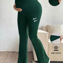 Pantalones casuales minimalistas lisos de maternidad, para uso diario - Negro01 - Ver 9