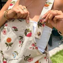 Lyckli Peto informal de verano con estampado floral y bolsillos para mujeres embarazadas - Marrón - Ver 5