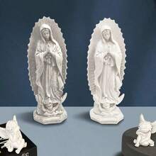 Our Lady Of Lourdes Resin Statue Virgin Mary Model Catholic Virgin Statue Mexican Virgin Statue Saint Home Prayer Decoration Craft Collection Gift Birthday Graduation - Multicolor - View 1