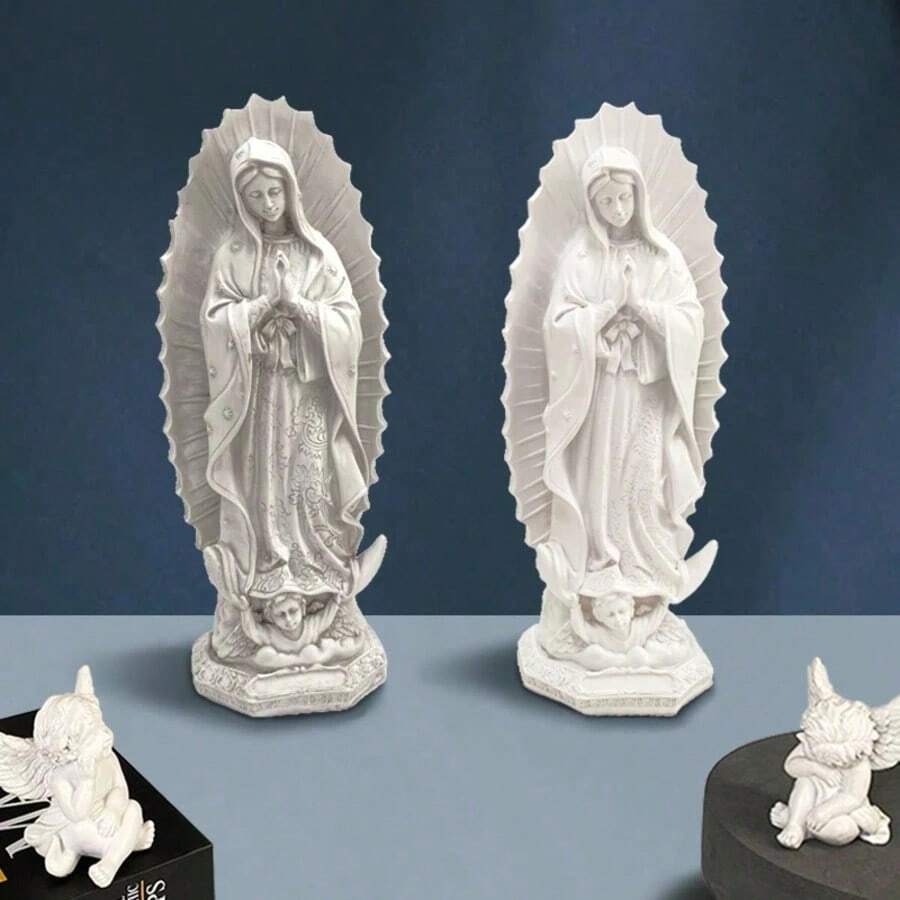 Our Lady Of Lourdes Resin Statue Virgin Mary Model Catholic Virgin Statue Mexican Virgin Statue Saint Home Prayer Decoration Craft Collection Gift Birthday Graduation - Multicolor - View 1
