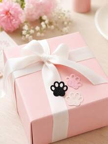 100pcs Colorful Cat-Shaped Confetti With Pink, White And Black Paw Print Patterns. Perfect For Cat-Themed Party Decorations, Ideal For Pet Lovers, Cat Birthday Parties, Baby Showers, Wedding Decor And DIY Craft Projects. - Multicolor - View 10