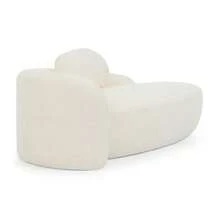 Minimalist Teddy Fleece Sofa With Rounded Design, Softly Padded Couch With Cushions, Versatile For Living Room, Bedroom And Studio. - 米色 - 查看 11