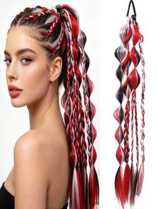 24 Inch Handmade Mixed Color Bubble Twist Hair Extensions - Vacation Style Hair Extensions, Suitable For All Hair Types - Multicolor - View 14
