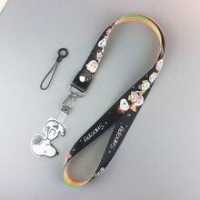 1個 Snoopy 固定夾式手機掛繩 卡通女款掛脖手機繩 防丟裝飾繩，適合送給粉絲、家人和朋友的小禮物，實用的日常用品 - 彩色 - 查看 4