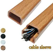 1pc Surface Mount PVC Wood Grain Cable Trunking, Decorative Wire Management Box For Electrical And Network Cables, Concealed Cable Channel Compatible With Floor/Wall Installation - PVC Material + Faux Wood Grain Appearance, Efficient Wire Organization - A - View 9