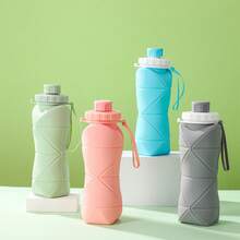 Portable Large-Capacity Collapsible Silicone Cup, Retractable Water Bottle For Travel - màu xanh lá - Xem 1