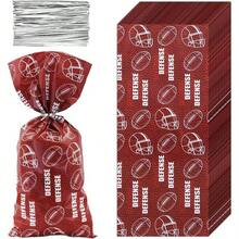 bolsas de merienda de ftbol, 4 estilos de juegos de pelota de rugby, ftbol, caramelos, violonchelo con lazos plateados para cumpleaos, da festivo, Navidad, regalo de, regalo de nios, - Multi - Ver 3