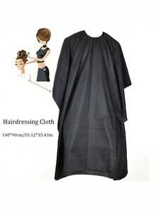 1pc/Barber Cape - Black Barber Cape For Hair Salon Adult Perm Dye Haircut Shoulder Cover Hair Salon Non-Stick Hair Fragments Home Use Cape Easy To Clean And Store - Multicolor - View 6