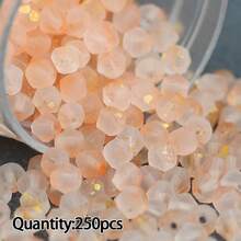 250 Stück 4mm bunte matte Kristallglasperlen, facettierte mattierte Goldpulver Doppelloch spitz zulaufende lose Perlen, handgefertigte Perlen DIY Materialien Armband Halskette Zubehör - DIY matte Kristallglasperlen - Übersicht 20