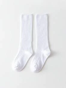 1 Đôi Tất Bắp Chân Đa Năng Phong Cách Thường Ngày Cho Trẻ Lớn - trắng - Xem 5