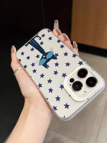1pc Ins Style Black Cat With Fashion Glasses & Stars Transparent Shockproof Phone Case, Full Coverage Soft Shell, Niche Quirky Cool Protective Cover, Perfect Gift Choice, Compatible With Apple IPhone17/17Pro/17ProMax/16/11/16Plus/16ProMax/16e/15ProMax/13/14/12/14ProMax/12ProMax/13ProMax/12Pro/13Pro/14Pro - White Frames, Translucent White - View 4