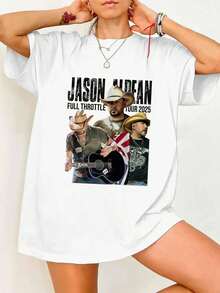 Full Throttle Tour 2025 Country Western Cowboy Fan Concert T-Shirt - White - View 1