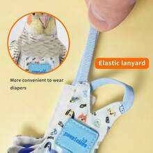 Cartoon Parrot Diaper With Strap Ring, Cute Printed Bird Flight Suit, Indoor/Outdoor Use - 1PC - View 7