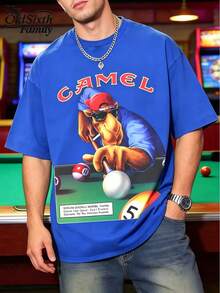 Vintage Camel Joe Shirt, Vintage Graphic T-Shirt, Camel Cigarettes, Soft Breathable 100% Cotton Fabric, Loose Relaxed Fit, Ideal For Daily Wear & Vacation Outings, Available In Sizes S-XXXL, Mens Clothes, Mens Top, Vintage T Shirts & Graphic T Shirt For Retro West Enthusiasts, Back-To-School Essentials, Suitable For Father's Day Gifts And Barbecue Festival Attire,Perfect For Outdoor, Sports, Daily, Party, Y2K, Old Rock & Grunge – Great Gift For Boyfriend,Unisex T Shirt ,Men Shirt,Women T Shirt, Vintage Camel 75th Anniversary T-Shirt - 藍色 - 查看 2