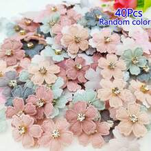 20/30/40/50/100Pcs Random Color Shiny Rhinestone Flower Appliques, Suitable For DIY Clothing, Hats, Hair Accessories And Handicrafts - Multicolor - View 17
