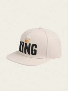 1 Gorra de béisbol para hombre con letra KING bordada, gorra deportiva de moda, gorra casual ajustable para protección solar al aire libre, adecuada para viajes de primavera y otoño, viajes a la playa y fiestas, gorra talla grande vendida, gorra de béisbol de visera plana con corona KING bordada, rap, hip-hop, gorra de baile callejero - corona - Ver 15