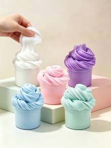 UINLE Baby 1pc/5pcs Kit Pembuatan Slime DIY, Warna Macaron Segar, Tekstur Cloud Butter Super Lembut Tidak Lengket, Stoples Kecil 70ml Kemasan Terpisah, Mainan Remas Penghilang Stres, Cocok Untuk Kelas Kerajinan Anak, Permainan Pesta Dan Relaksasi Sehari-hari - MultiWarna - View 1
