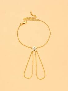 1pc Y2K Summer Star Crystal Bracelet, Shiny Rhinestone Finger Bracelet, Minimalist Star Bracelet Jewelry, Women's Accessories - Star - View 7