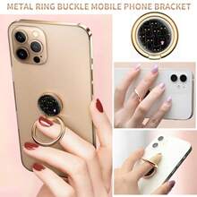 Soporte de anillo para teléfono celular, bonito soporte de metal para teléfono, soporte de dedo flexible, rotación de 360 °, compatible con la mayoría de teléfonos - Flores moradas de lujo - Ver 3