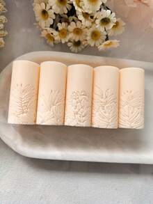 Polymer Clay Texture Roller, Floral Embossed Polymer Clay Texture Roller | Embossing Pottery Texture Rollers For Jewelry Making, Like Polymer Clay Texture Sheets, Work With Polymer Clay Cutter Ideal For DIY Crafts, Art Design, And Jewelry Making - Texture Roller - View 10