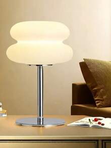 1pc Bauhaus Style LED Table Lamp, Double-Layer Bread Shape, Button Dimming Light Strip With USB Interface, Suitable For Living Room, Dining Room, Bedroom Bedside Lamp - White - View 12