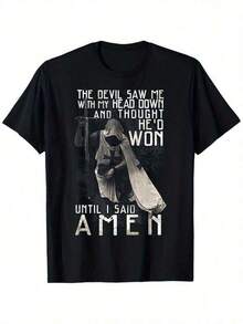 Camiseta unisex de manga corta, HastaYoDijo¡AMÉN!Camiseta con texto divertido e imágenes humorísticas, camiseta para regalo de Pascua, tops para mujer, camiseta gráfica de , diseño encantador, ropa casual de verano, ropa para clima cálido, camisetas para mujer, camisetas para hombre, camisetas de hombre, , y2k, spiderman, regalos para su novio, retro vintage, camisetas de gimnasio para hombre, spiderman, camiseta del Campeonato Mundial  2026, regalos para su novio. - Negro - Ver 1