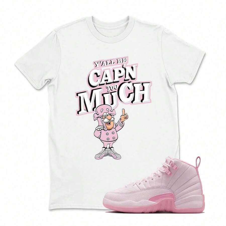 Dam-T-shirts i 100 % bomull 2026, Matchande skjorta, 12 PÄRLROS, Bästa presenten, Födelsedag, Matchande med sneakers, Damkläder, 12S, Barn, Rosa 12S, Lös passform, Elegant, Y2K - Vitt - Visa 1