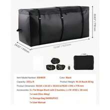 [Free Shipping] Hitch Cargo Storage Case 59.84 X 24.02 X 30.63 In For Road Trips Camping Family Vacation, 25 Cubic Feet Capacity 840D PVC Material Reinforced Straps Heavy Duty Large Volume Container Car SUV  Accessory-XY236932 - Default0 - View 7