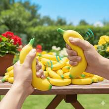 Simulation Banana Squishy Toy, Soft Realistic Fake Fruit Squeeze Fidget Toy, Stress Relief Decompression Toy, Cute Novelty Hand Toy For Kids - 彩色 - 查看 2