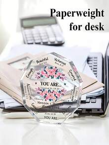 1 Acryl Christliche Bibelschrift, Christliche Bibelschrift Gebetstafel, Schreibtisch Dekoration, Geschenk für Schwester - Schreibtisch Dekoration, Tischdekoration, Bürotisch Accessoires - Exquisite Erinnerung für Freundin, Gebetstafel Accessoires geeignet zum Ausstellen von Bibelschriften - Geeignet für Geburtstage, Thanksgiving, Weihnachten und andere Anlässe wie Abschlussfeiern, Lehrergeschenke, Dankeschön-Geschenke, Vatertags-Geschenke, Freundesgeschenke - Mehrfarbig - Übersicht 8