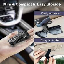1pc/2pcs/4pcs Crystal-Like Car Eyewear Clip With Ticket/Card Holder For Car Interior Decor - Fashion Glasses Visor Hook - A - View 8