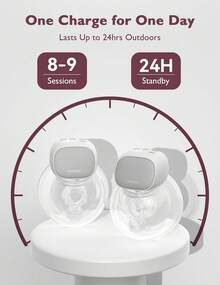 Momcozy S9 Pro Hands-Free Breast Pump Updated, Portable Breast Pump With Longer Battery Life And LED Display, 2 Modes And 9 Levels, 24 Mm Flange - 淺灰色 - 查看 3