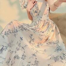 Women Long Dresses - Blue-gray - View 11