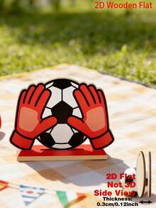 1pc 2D Flat 1 Piece Wooden Desktop Ornament, Soccer Commemorative Gift, Wooden Soccer Figurine, Sports Fan Decor, Athlete Wooden Craft, Game Day Table Centerpiece, Soccer Gift For Him Or Her, Office And Home Decor, 2D Flat - one-size - View 10