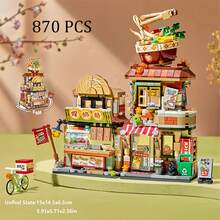 Street Scene Store Building Blocks Toy, Street Scene Model Mini Architecture Set, Food Theme Collectible Building Blocks Toy, Creative MOC Store Building Model Set, Desktop Decoration, Gift For Adults And Friends, 700+ Pieces - Multicolor - View 6