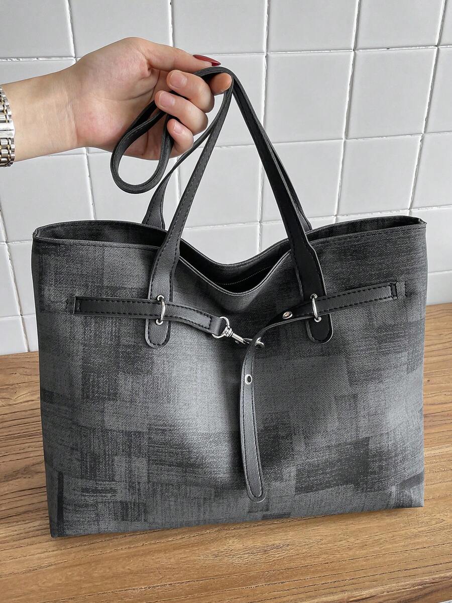 Large Capacity Women's Tote Bag, New Minimalist Commuter Shoulder Handbag - Multicolor - View 1