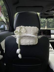 1 buah Kotak Tisu Tulip Pita Kreatif, Tas Gantung, Kotak Sandaran Tangan Mobil, Dekorasi Interior, Kotak Tisu Mobil Berbentuk Jaring, Tas Tisu Gantung untuk Kursi Depan dan Belakang Mobil, Tas Penyimpanan Tisu Multifungsi untuk Mobil, Tas Tisu Gantung Kain Berbentuk Jaring untuk Kursi Depan dan Belakang Mobil - A - View 7