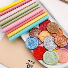 10pcs/Pack Sealing Wax Sticks, 9.8*0.7cm Mixed Color Wax Glue Sticks, Suitable For Sealing Wax Stamps, Mini Wax Guns, Thanksgiving Cards, Party Or Wedding Invitations, Christmas Packaging Or Wine Packaging - A - View 6