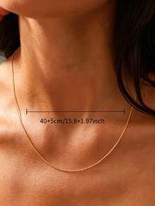 1 pieza Collar de cadena de hueso de serpiente, unisex - Amarillo Oro - Ver 5