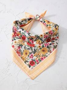 1 peça Lenço de cabeça feminino elegante e moderno com estampa floral - acessório versátil para cabelo de senhora, feito de poliéster, adequado para looks elegantes do dia a dia - Multicolorido - Ver 9