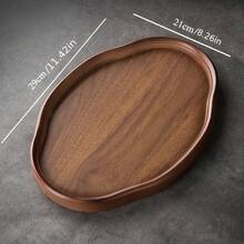 2025 New Elegant Dark Brown Durable Tray--Suitable For Tea, Breakfast, Desserts--Ideal For Home, Restaurant, Hotel, Japanese Formal Banquets--Heavy-Duty Structure, Breakfast Presentation, Natural Wood Grain, High-Quality Wooden Platter, Perfect For Entertaining Guests And As A Gift For Santa Claus - 11.42*8.27*0.91 Inches - View 9