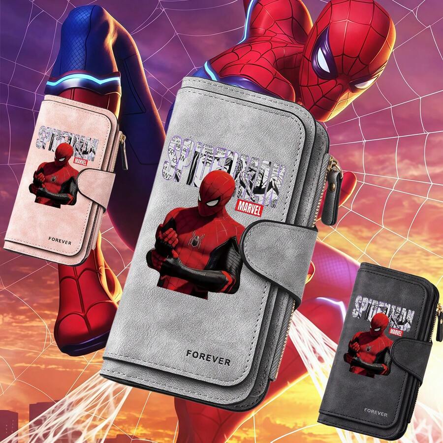1 chiếc ví dài gấp gọn dung tích lớn nhân vật hoạt hình Marvel Spider-Man mới, ví trẻ em thời trang, thiết kế in đôi Marvel Spider-Man, hình minh họa in Marvel Spider-Man rực rỡ, lý tưởng cho du lịch ngoài trời và mua sắm, quà tặng lễ thiết thực - QB-A-DSN-47 - Xem 1