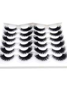 HBZGTLAD 12 Pairs Multi-Style Extra Long Thick Natural Fluffy Cat Eye Wispy False Eyelashes, Black Band Strip Lashes, Thick Volume Extension Look D Curl Cat Eye Natural Appearance Faux Mink 3D Fluffy Russian Strip Lashes, Reusable For Daily Wear And Practice - View 16