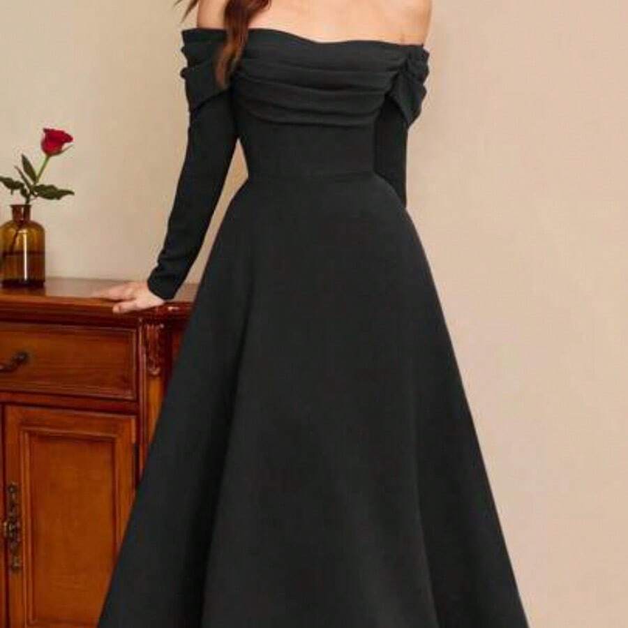 jianchaimaoyi02 Vestido elegante vintage para mujer con bolsillos, vestido casual para fiesta de vacaciones, ropa de invierno roja para mujer, ropa de invierno para mujer, conjunto de Navidad para mujer, ropa de Navidad, conjunto de Año Nuevo, conjunto de Acción de Gracias para mujer, vestido de invierno para mujer, vestido de Navidad para mujer, vestido de fiesta de Navidad para mujer, vestidos de Año Nuevo para mujer, vestidos elegantes para fiesta, vestidos para mujer, vestido de graduación, vestid - Negro01 - Ver 1